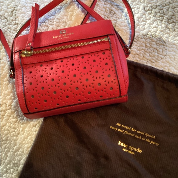 Kate Spade Red Perforated Crossbody Bag - Picture 16 of 16